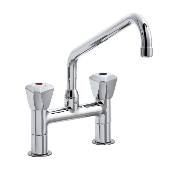 KBS STYL Knebel-Mischbatterie mit Schwenkhahn 1/2 Zoll Wasseranschluß, Schwenkhahnhöhe 25 cm, 20911031