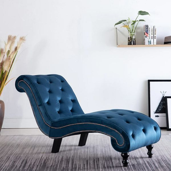 vidaXL Chaiselongue Farbe Blau Samt, 248608, 8719883593104