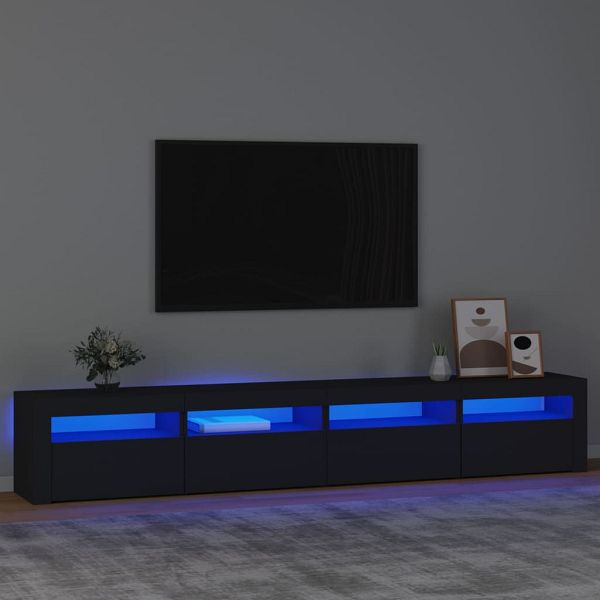 vidaXL TV-Schrank mit LED-Leuchten Schwarz 240x35x40 cm, 3152763