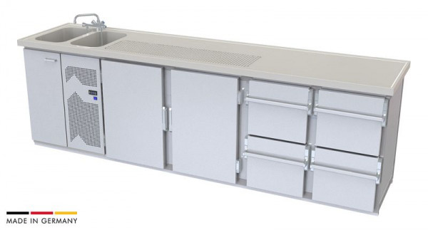 hefa Theke Novis 30V/2L-TTZZ, Abmaße: 950 x 3.000 x 650/700 mm, Novis 30V/2L-TTZZ