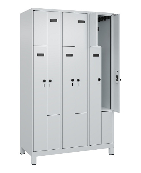 C+P Z-Spind Evolo PLUS, Füße, 6 Fächer, 1950x1200x500mm, 7035/7035, Drehriegel, 049013-326 S10012