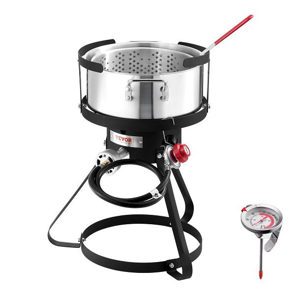 VEVOR Fisch Fritteuse Maschine Propan-Fritteusen, Outdoor Aluminium Korb 9,35L, HXG54000BTU11372UV0
