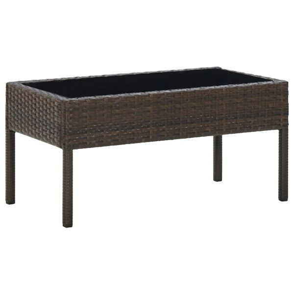 vidaXL Gartentisch Braun 75x40x37 cm Poly Rattan, 45903