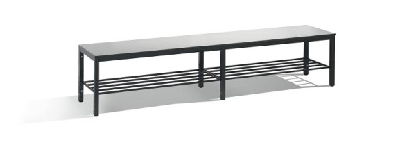 C+P Sitzbank, Feuchtraum, H401xB1960xT353 mm, Schwarzgrau/HPL Grau, 8062-010 S10015