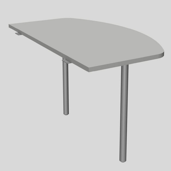 Deskin Anbautisch MODUL, Lichtgrau, 1200 x 700 x 745 mm, 272848