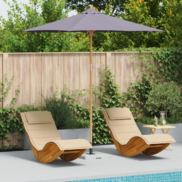 vidaXL Garten-Sonnenschirm Dunkelgrau 270x260 cm aus Bambus, 4108088