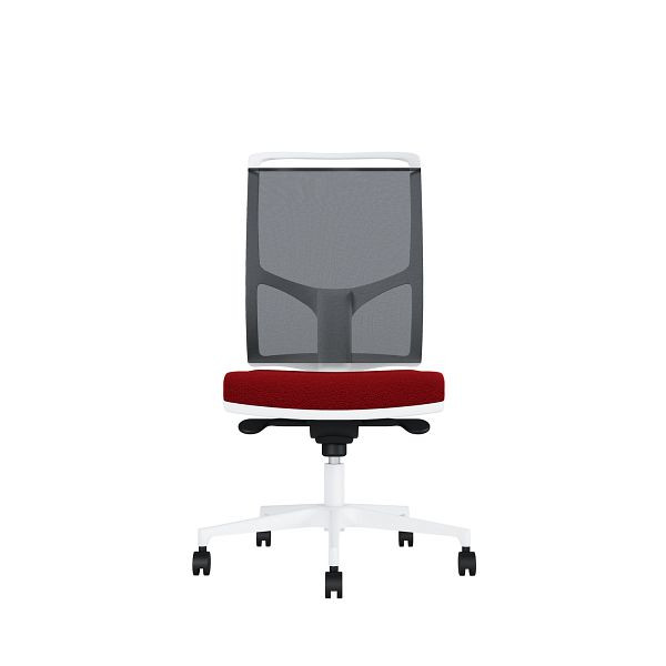 Bisley Bürodrehstuhl Zed, Weißes Kunststoff, Ohne Armlehnen, Fußkreuz aus Kunststoff, NE0236 weinrot, ZEDKSWNE0236