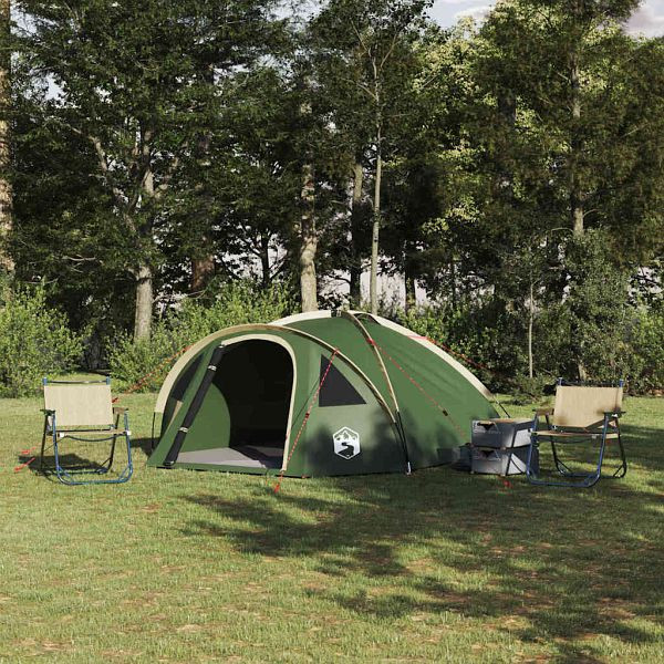 vidaXL Campingzelt mit Dach Grün 308 x 268 x 130 cm Polyester, 42001008