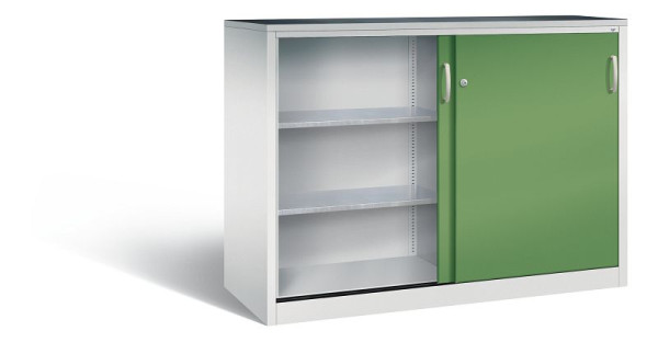 C+P Schiebetürenschrank Acurado, H1200xB1600xT600mm, Farbe: Lichtgrau / Resedagrün, Bügelgriff, 2167-09 S10023
