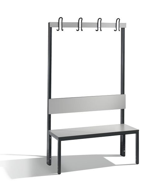 C+P Garderobenbank mit Rückenlehne, Basic Plus, H1650xB1000xT407mm, 8060-100 S10001