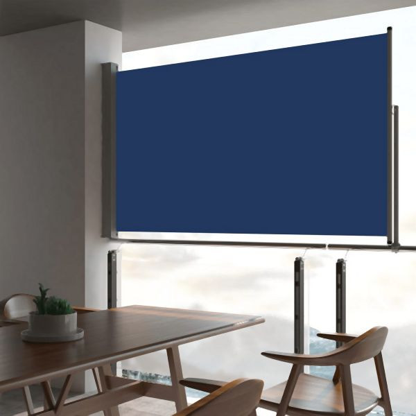 vidaXL Ausziehbare Seitenmarkise 140 x 300 cm Blau, 48347