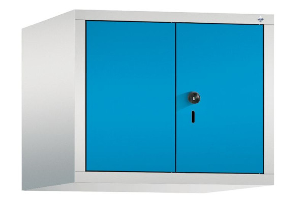 C+P Aufsatz-Garderobenschrank Evolo, 2 Abteile, H500xB610xT500 mm, Lichtgrau/Lichtblau, 48092-20 S10038