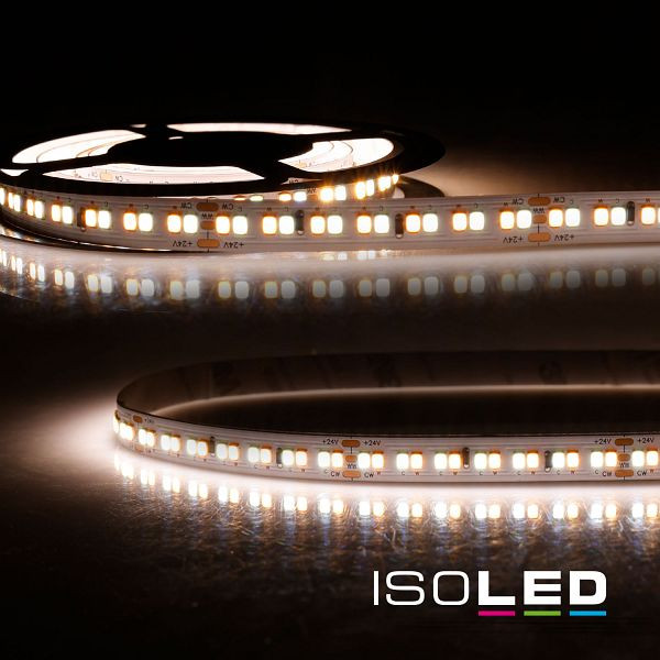 ISOLED LED HEQ922/960 Linear CCT Flexband, 24V DC, 15W kw / 15W ww, 140lm/W, IP20, 5m Rolle, 224 LED/m, 116021