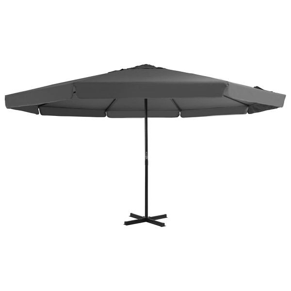 vidaXL Sonnenschirm mit Aluminium-Mast 500 cm Anthrazit, 44474