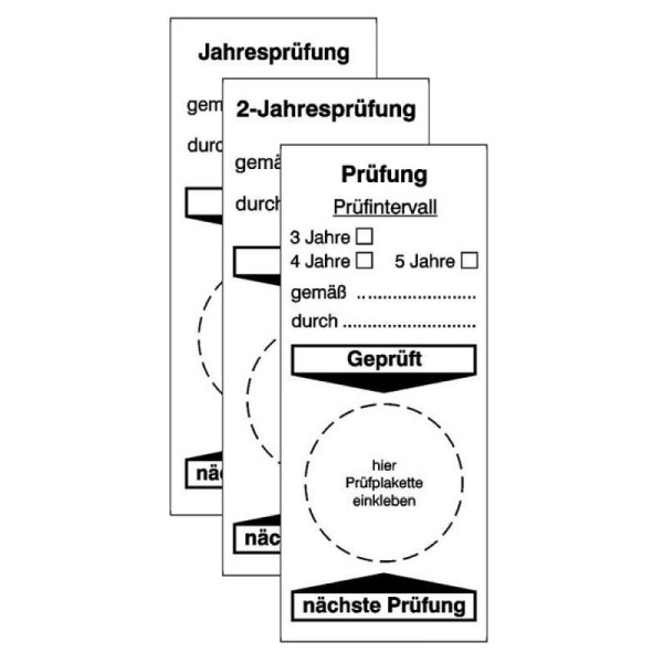 Stein HGS Grundplaketten für Prüfplaketten an Arbeitsmitteln und überwachungsbe der Anlagen, 2-Jahresprüfung, 30.c5015