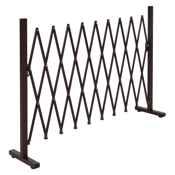 Mendler Alu Absperrgitter HWC-K56, Scherengitter Schutzgitter Zaun, ausziehbar schwenkbar Stahl 103x36-265x31cm, braun, 89395