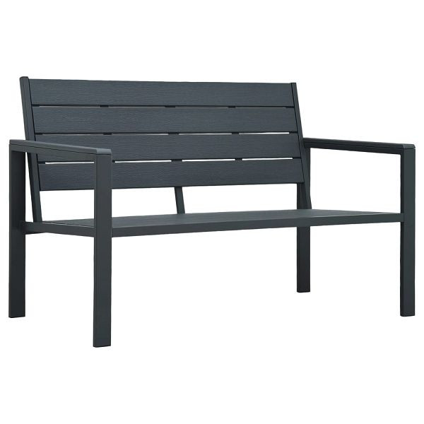 vidaXL Gartenbank 120 cm HDPE Grau Holz-Optik, 47874
