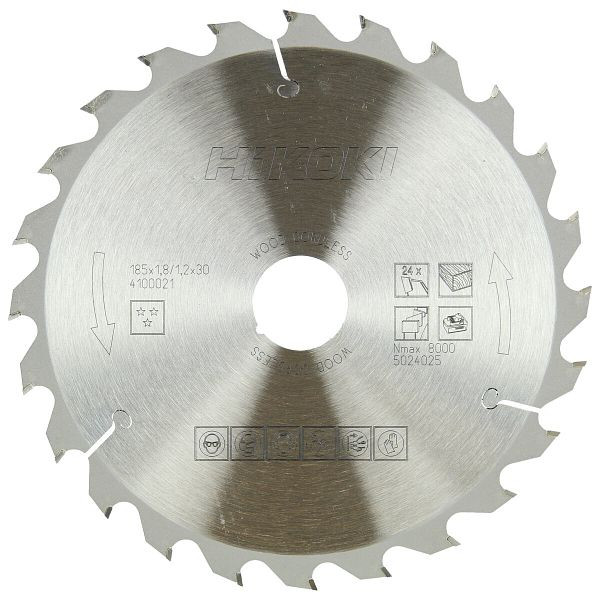 HiKOKI TCT Kreissägeblatt Holz 185x30 Z24 Flach- / Wechselzahn, 4100021