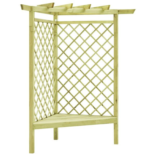 vidaXL Eckpergola mit Bank 130×130×197 cm Kiefernholz Imprägniert, 49029