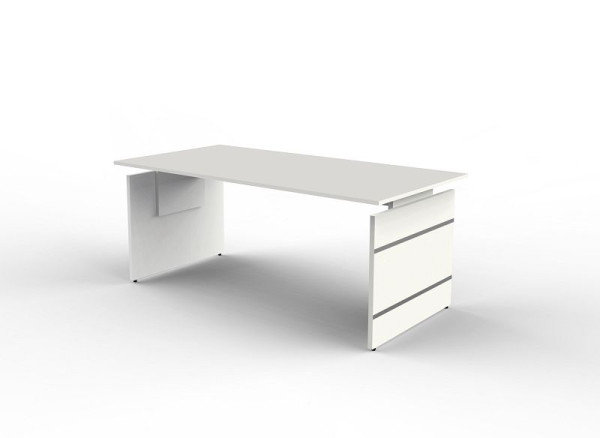 Kerkmann Höhenverstellbarer Wangenschreibtisch, Form 4, B 1800 x T 800 x H 680-760 mm, Weiß, 114416.1