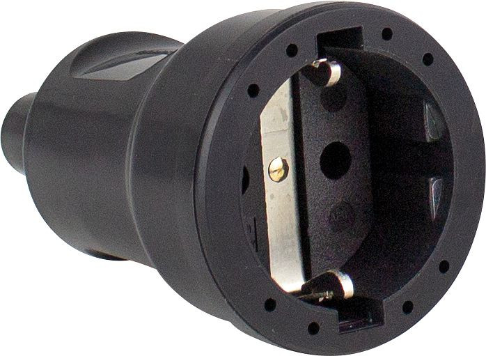 as-Schwabe PVC-Kupplung, schwarz max. Querschnitt 1,5mm², 230V/16A, 62225