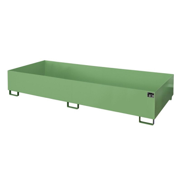 STEIN HGS Regalwanne RW, 1000 Liter, RAL 6011 resedagrün, Gesamthöhe 380 mm, lackiert, ohne Gitterrost, 79217.0052