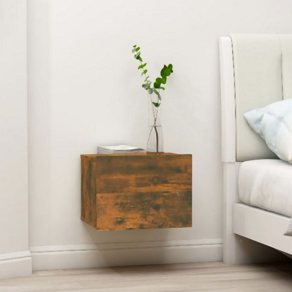 vidaXL Nachttische 2 Stück Räuchereiche 40x30x30 cm Holzwerkstoff, 815412