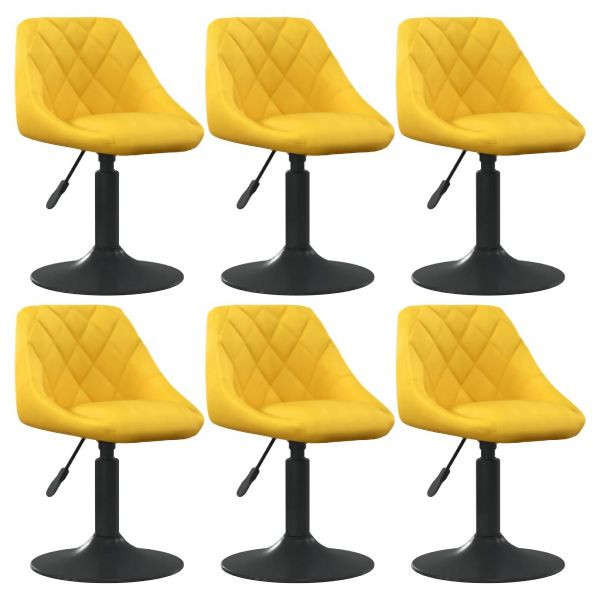 vidaXL Esszimmerstühle 6 Stk. Drehbar Senfgelb Samt, 3088809