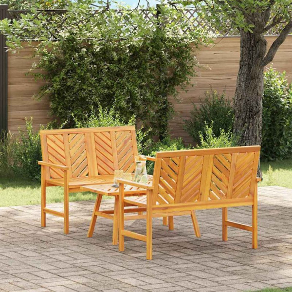 vidaXL Garten Lounge Set, 2er Set, Braun Massivholz Akazie, 3154128