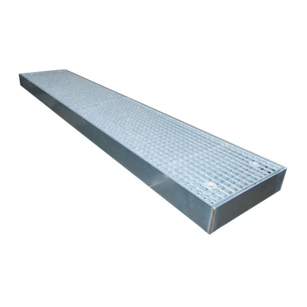 STEIN HGS Bodenschutzwanne BSW, verzinkt, befahrbar, 111 Liter, Gesamthöhe 123 mm, 6 x 60 Liter Fass, 79198.0005