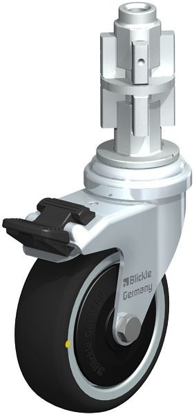 Blickle LRA-PATH 75K-FI-ELS-FK-E04 Apparate-Lenkrolle mit Expander & Feststeller, Thermoplastisches Polyurethan, Grau, 848628