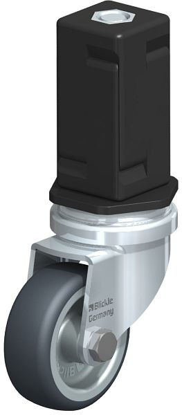 Blickle LRA-TPA 50G-EV05 Apparate-Lenkrolle mit Expander, Thermoplastisches Gummi-Elastomer, Grau, 847777