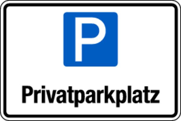 Schilder Klar Parkplatzkennzeichnung Privatparkplatz, 300x200x2 mm Aluverbund, 1601/16