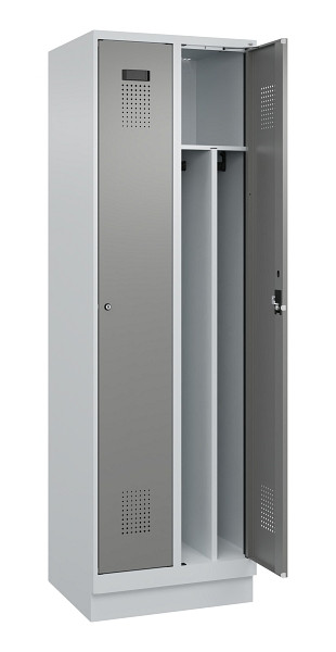 C+P Spind Evolo PLUS, mit Sockel, 2 Abteile, 1950x600x500mm, 7035/0004, Verschluss Zylinderschloss, 049020-20F S10041