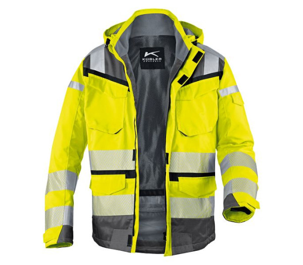 Kübler REFLECTIQ Wetterjacke SYMPATEX® PSA 2, Farbe: warngelb/anthrazit, Größe: XXL, 1307 8332-3497-XXL