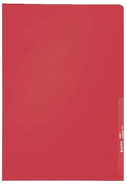 LEITZ 4000 Standard Sichthülle A4 PP-Folie, genarbt, rot, 0,13 mm, 4000-00-25