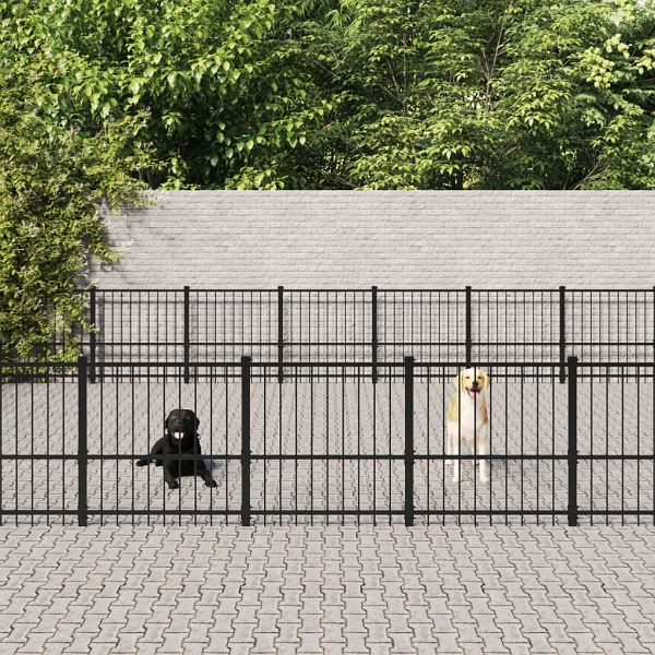 vidaXL Outdoor-Hundezwinger Stahl 46,1 m², 3124650
