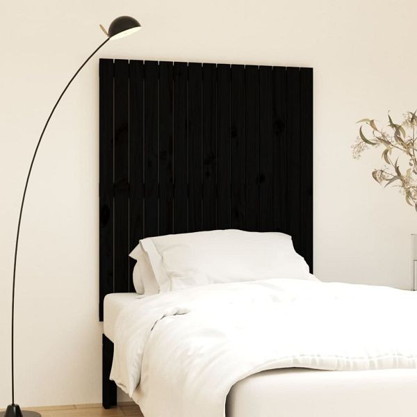 vidaXL Wand-Kopfteil Schwarz 95,5x3x110 cm Massivholz Kiefer, 824937