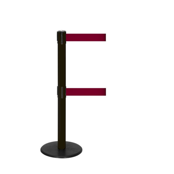 Stein HGS Personenleitsystem -P-Line Duo-, schwarz, burgunder, mit Gurtendstück (Standard), Gurtlänge: 2 x 2,3 m, 36401-1402