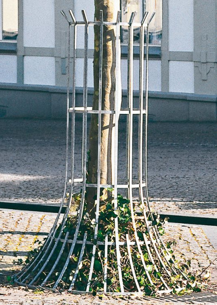 Baumschutzgitter aus Flachstahl, Bodenmontage, BG5 farbig beschichtet, Ø900mm außen/Ø370mm innen/Höhe 1750mm, 13396