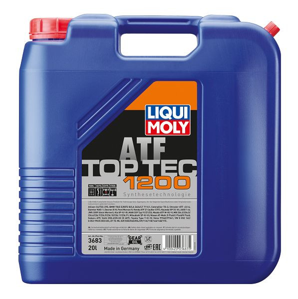 LIQUI MOLY Getriebeöl Top Tec ATF 1200, Kanister Kunststoff, VE: 20 Liter, 3683