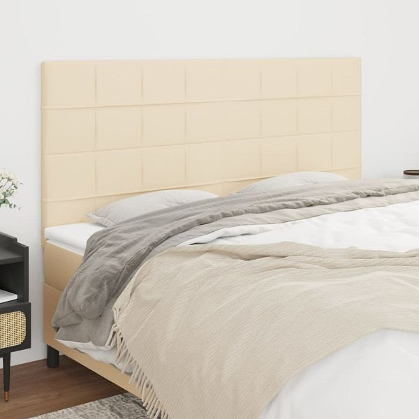 vidaXL Kopfteile 4 Stück Creme 90x5x78/88 cm Stoff, 3116351