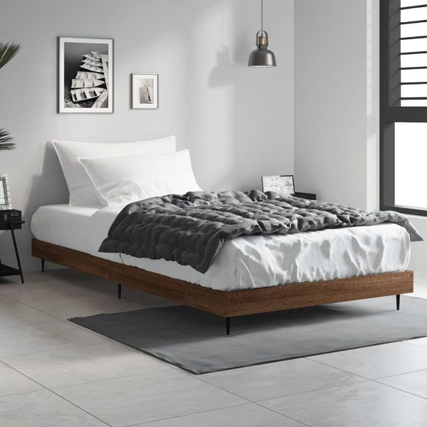 vidaXL Bettgestell Braun Eichen-Optik 100x200 cm Holzwerkstoff, 832268