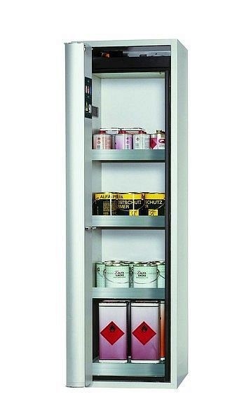 asecos Sicherheitsschrank S-PHOENIX Vol.2-90, S90.196.060.FDAC in lichtgrau RAL 7035 mit 3x Wannenboden Standard (Edelstahl), 30235-001-30263