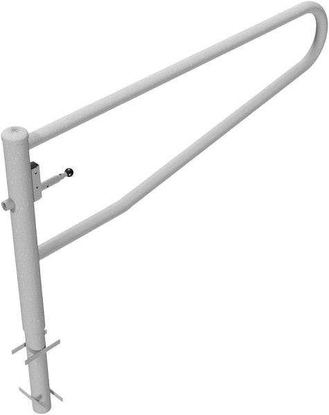 Schake Drehbare Gatterschranke, zum Einbetonieren, feuerverzinkt, Gesamtbreite: 2000 mm, für Vorhangschloss, 413_201V