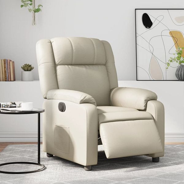 vidaXL Relaxsessel Elektrisch Creme Kunstleder, 3205137