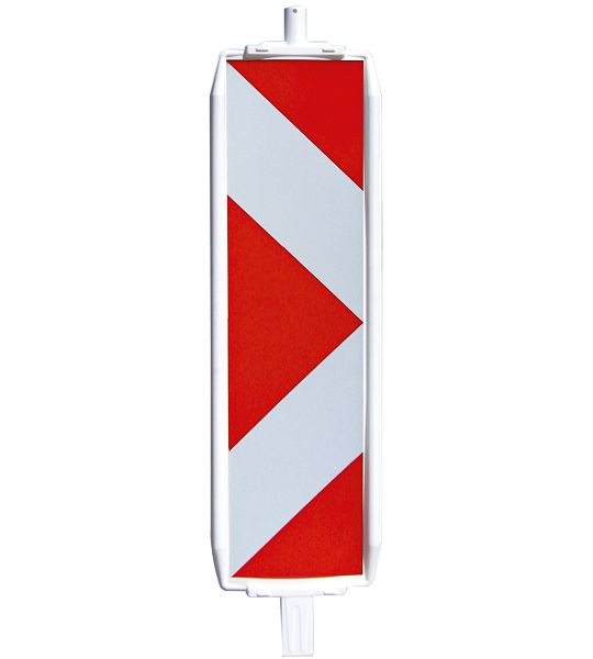 Schake Kunststoffbake Typ 60, Stutzen unten 60 x 60 mm, oben Ø42 mm, Folie Typ 1, pfeilförmig, doppelseitig rechtsweisend, rot / weiß, 36055PRR