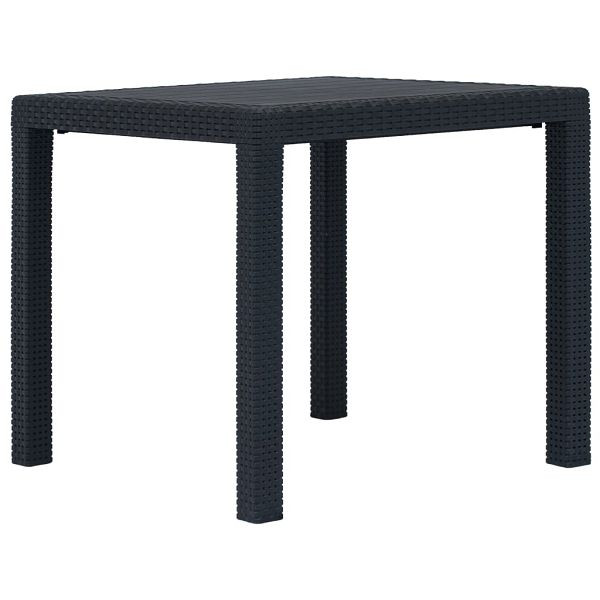 vidaXL Gartentisch Anthrazit 79x79x72 cm Kunststoff Rattan-Optik, 45602