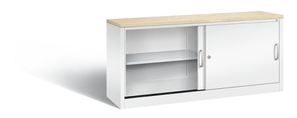 C+P Sideboard mit Schiebetüren Acurado, H720xB1600xT400mm, Farbe: Verkehrsweiß, Bügelgriff, 2 OH, 5724-00 S10404