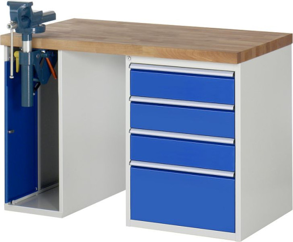RAU Werkbank Serie 7000 - Modell 7510-2, B1250 x T700 x H890 mm, Systemunterbau B1250 x T650 x H850 mm, 03-7510A2-127B4M.11